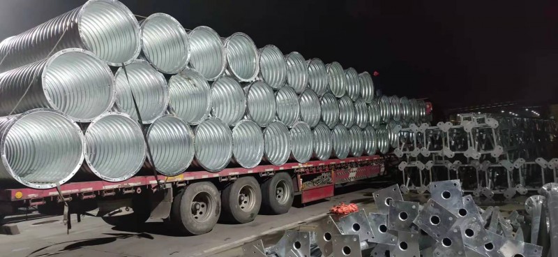 钢波纹涵管装车和运输